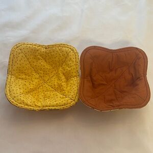 Set of Two Quilted Fabric Bowls